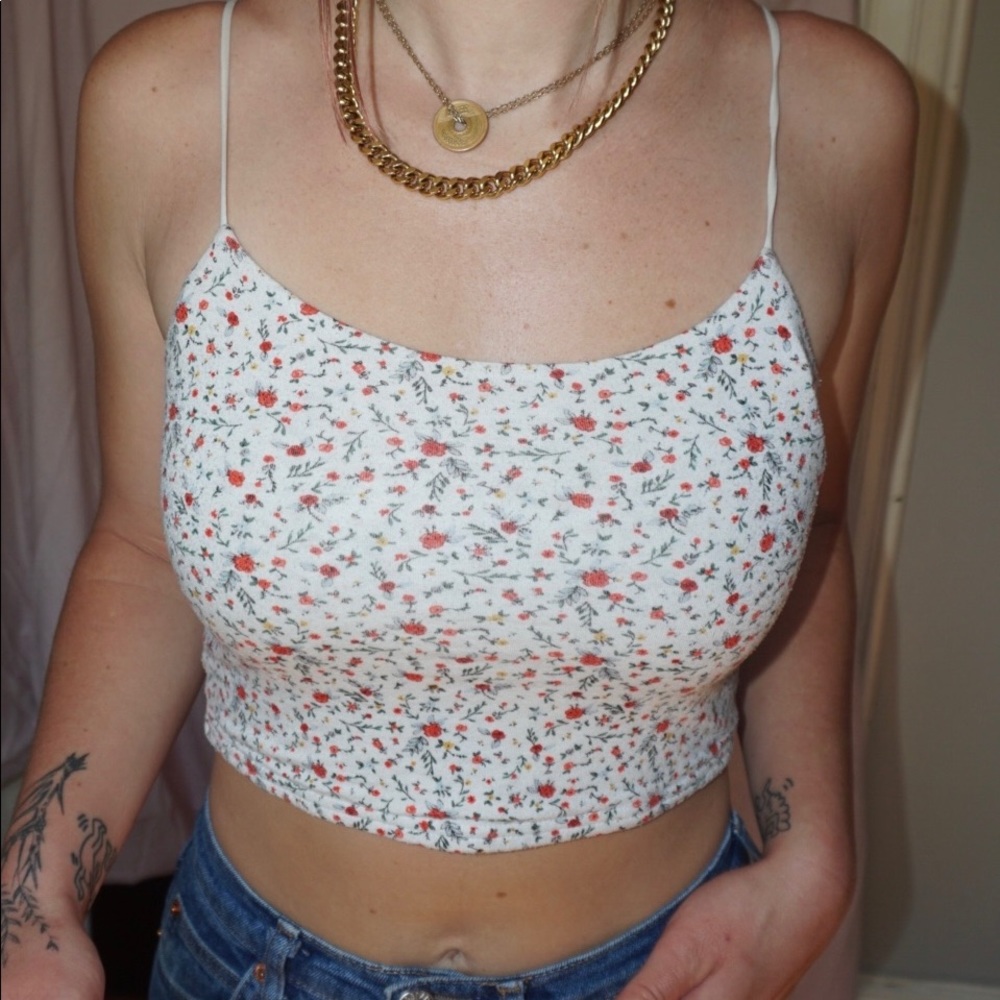 Forever 21 floral spaghetti strap tank top